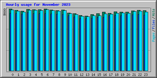 Hourly usage for November 2023