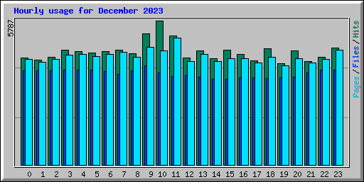 Hourly usage for December 2023